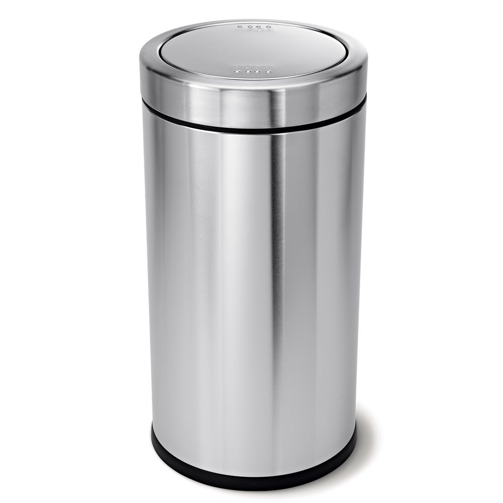 GuestSupply US | Simplehuman 55 Liter Swing Top Trash Can, Brushed